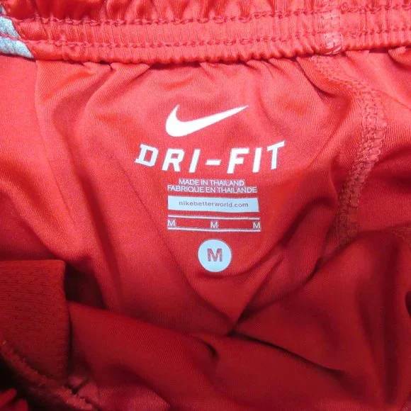 NIKE DRI-FIT POLYESTER ATHLETIC SHORTS RED, BLACK & GRAY Sz MEDIUM, M - Picture 3 of 4